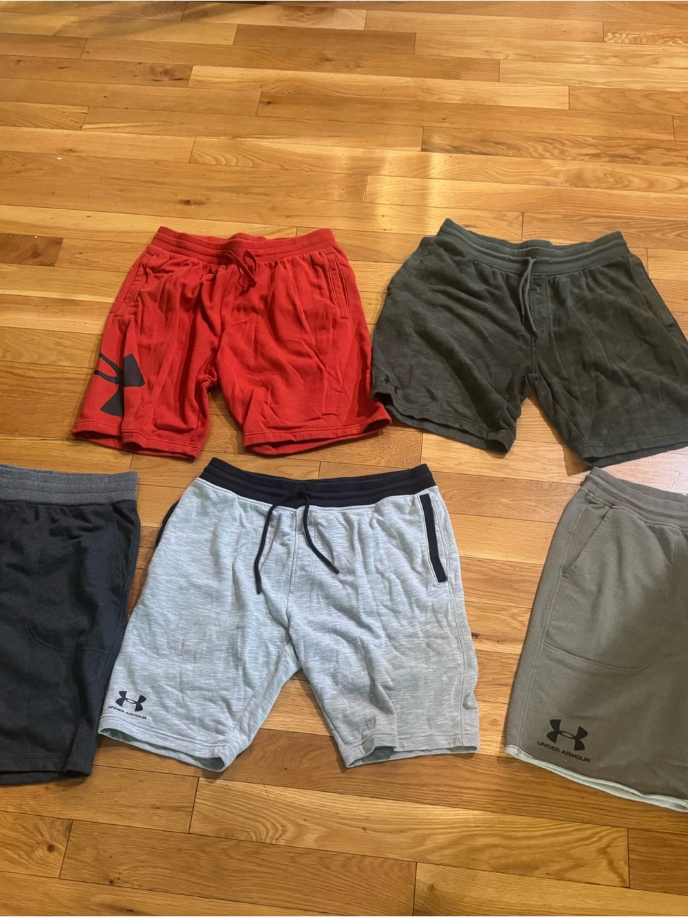 Five pair of Under Armour Men's Athletic Shorts